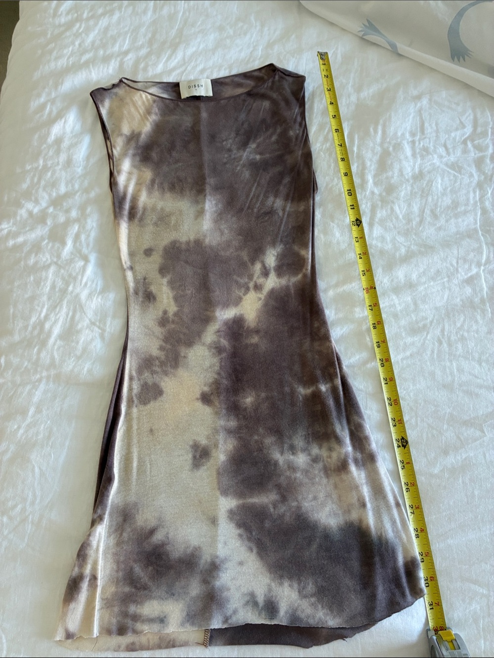 DISSH Tie-Dye Dress in Brown and Cream